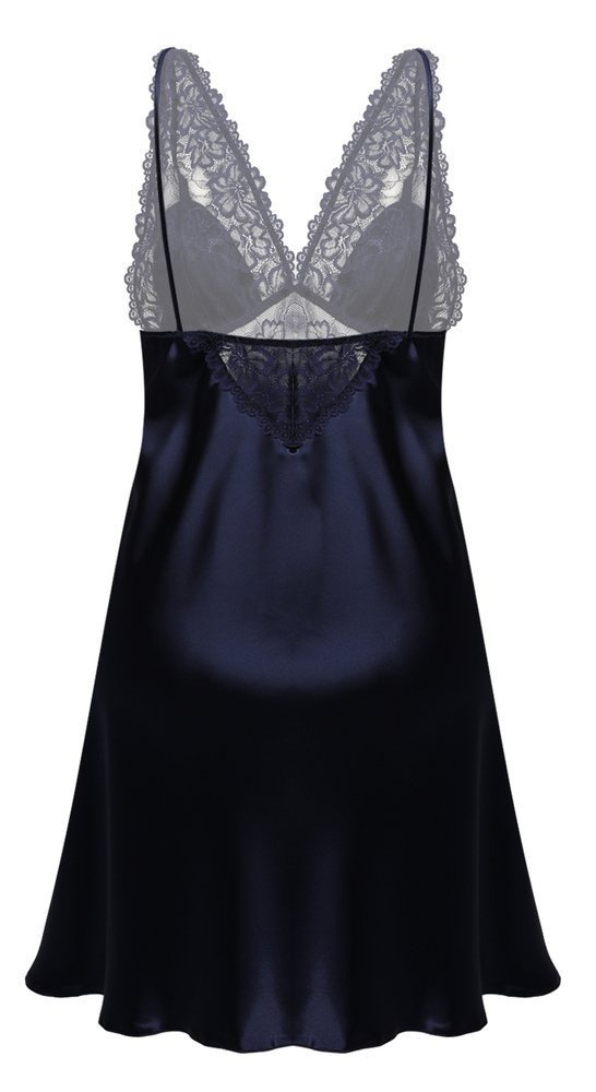 Alexandra Halka satynowa koszulka damska DKaren - granat