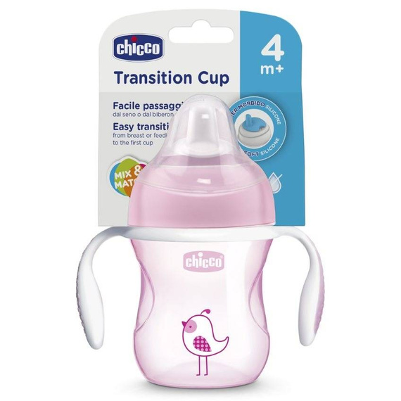 Kubek treningowy  4 m+  200ml Chicco różowy