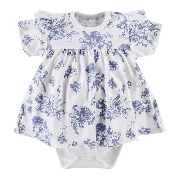 Botanic Eevi Sukienko-body, krótki rękaw - biały druk