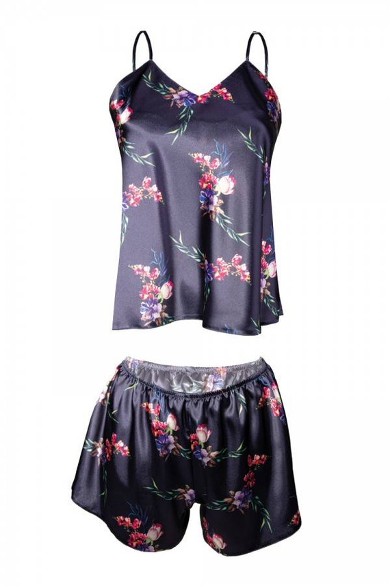 DK-KK Flowers Komplet piżama damska DKaren - 9 granatowy