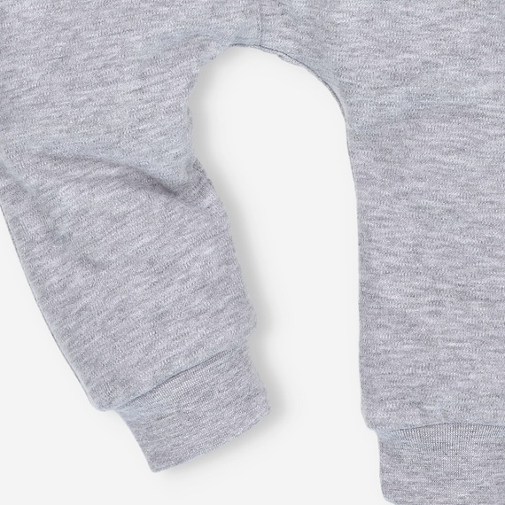 ABN-4630 Space Tour Spodnie niemowlęce z bawełny organicznej Nini szary