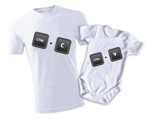 DLA TATY i SYNKA/CÓRKI  Moocha – CTRL+C CTRL+V"  Komplet koszulka + body