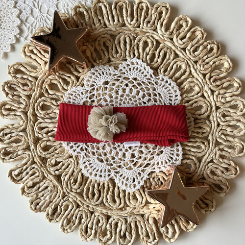 Czerwona Opaska Świąteczna dla Dziewczynki Mamatti OK01 – Urocza Opaska Dziewczęca