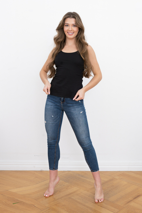 Ibiza Koszula Damska szerokie ramiączka Italian Fashion- czarna