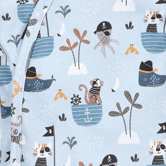 Piraci Body kopertowe krótki rękaw z bawełny organicznej Nini druk