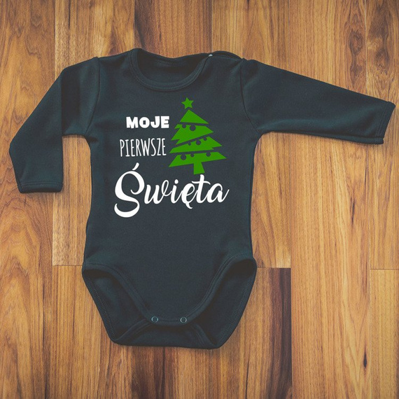 Body długi rękaw "Moje Pierwsze Święta BN" Moocha białe