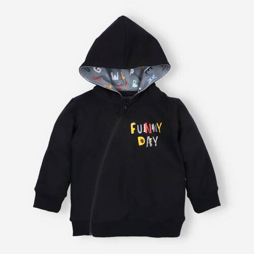 Alfabet Bluza dresowa z kapturem z bawełny organicznej Nini czarny