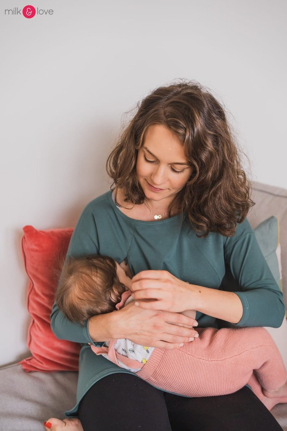 Bluzka ciążowa i do karmienia Mommy Milk&Love morska zieleń