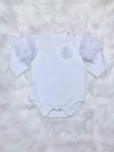 Carmen Bambarillo Body z długim rękawem biały