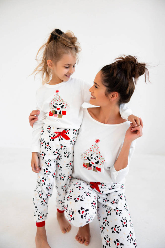 Piżama damska Panda 3/4 Sensis -ecru