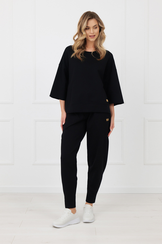 Spodnie dresowe Kaori Italian Fashion bawełna- czarny