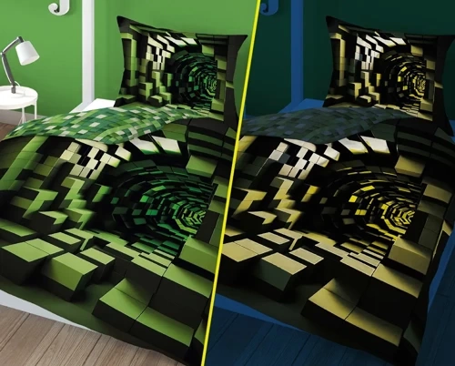 4634 A Fluo 35 Pościel bawełniana świecąca w ciemności Minecraft Detexpol