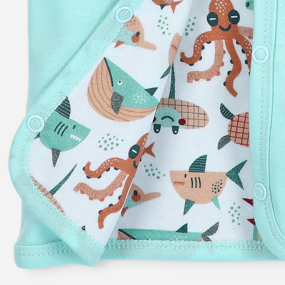 Morskie Zwierzątka Kamizelka z bawełny organicznej Nini błękitny