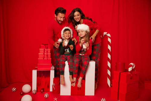 Tess Italian Fashion Piżama dziecięca - czerwony/druk 