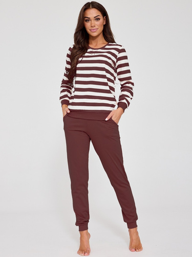 Piżama damska Cornette Molly 635/475 czekoladowa 100% bawełna – komfort