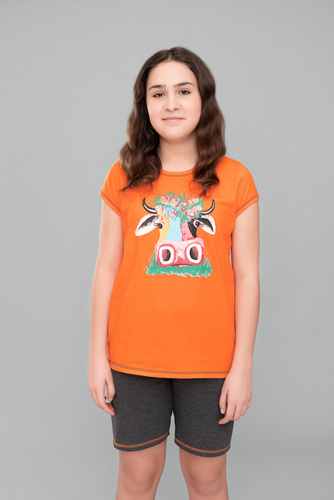 Blonde Italian Fashion Piżama dziewczęca - pomarańcz/ciemny melanż