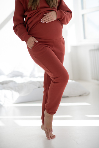 Spodnie Milk&Love dresowe ciążowe herbal rose