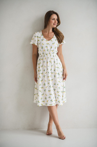 Lovely Dress Midi Milk&Love sukienka ciążowa i do karmienia granatowa w groszki