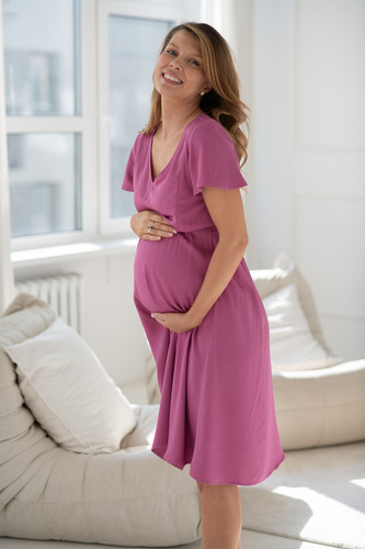 Lovely Dress Midi Milk&Love sukienka ciążowa i do karmienia granatowa w groszki