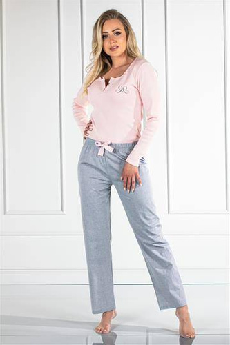 Linda piżama damska Momenti Per Me pink-grey