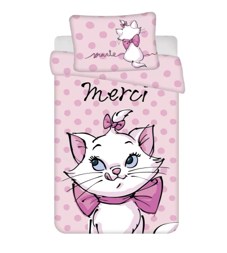 Marie Cat Merci Pościel bawełniana do łóżeczka Jerry Fabrics różowy 