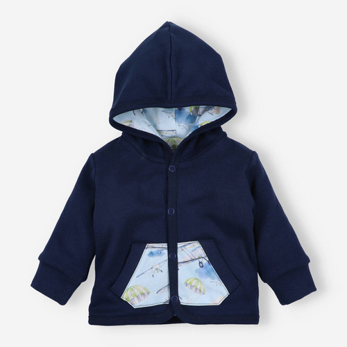 Samoloty Bluza rozpinana z bawełny organicznej Nini granatowy