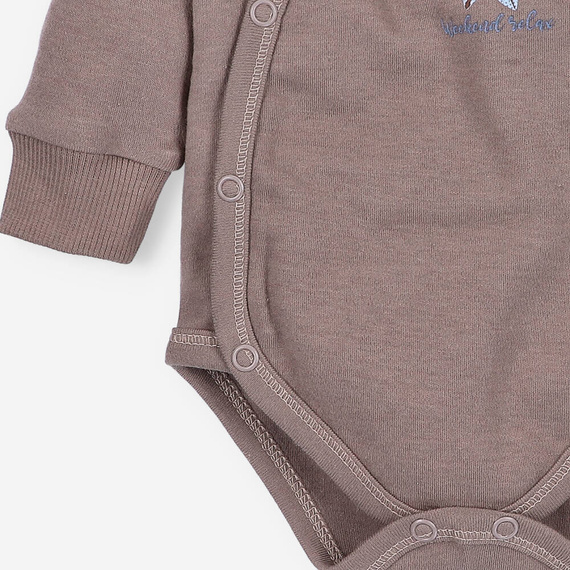 ABN-4497 Skarby Jesieni Body kopertowe z bawełny organicznej Nini brązowy