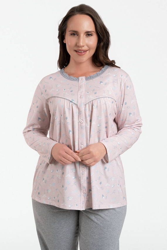 Daniela Piżama Damska długi rękaw, 3/4 spodnie Italian Fashion - druk/melanż