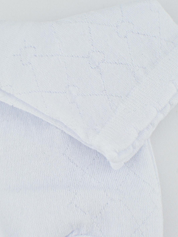 SB119 Żakard Serca Skarpety Damskie Noviti- biały