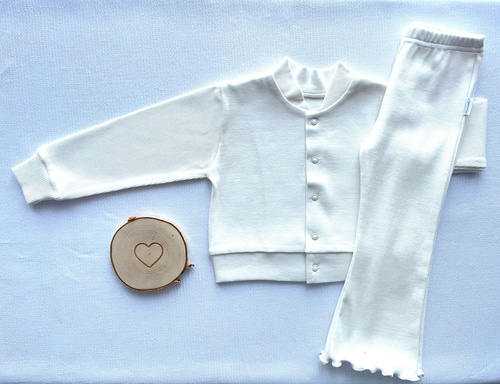 LJ802 Mamatti Legginsy dziewczęce dzwony - ecru