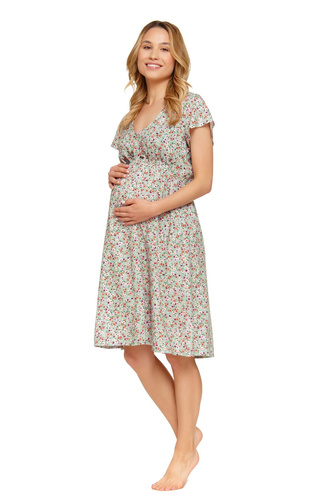 TW.5136 Koszula Nocna Doctor Nap - green flowers