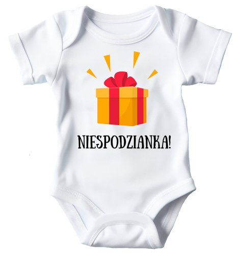 "Uwaga dziecko w drodze" Moocha Body krótki rękaw biały