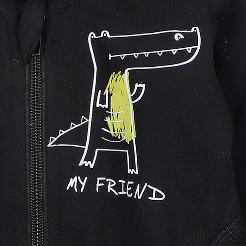 ABN-3697 Crocodiles Bluza dresowa z bawełny organicznej Nini czarny