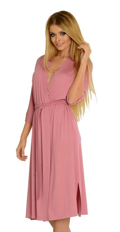 942 Visa Szlafrok Długi De Lafense - brudny róż