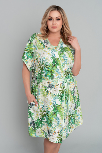 Florina Szlafrok Damski Italian Fashion - druk liście