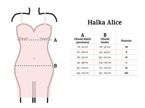 Halka Dkaren Alice satynowa z koronką krótka elegancka na ramiączkach-czarna