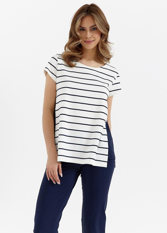 448 Piżama damska Cana - ecru - granatowy