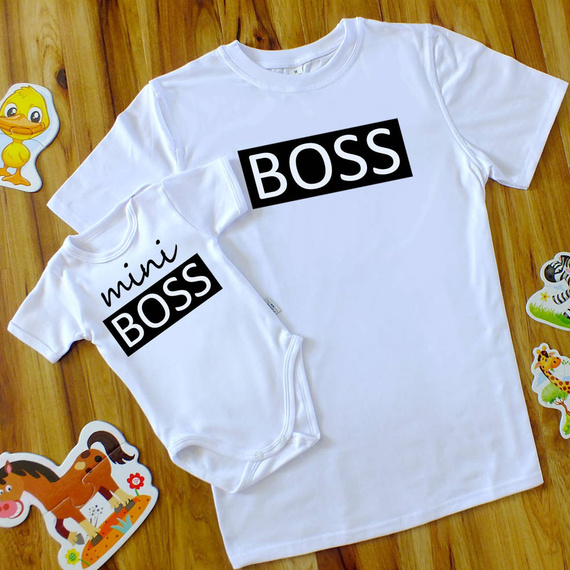  "BOSS + mini BOSS" Moocha ZESTAW ojciec syn 