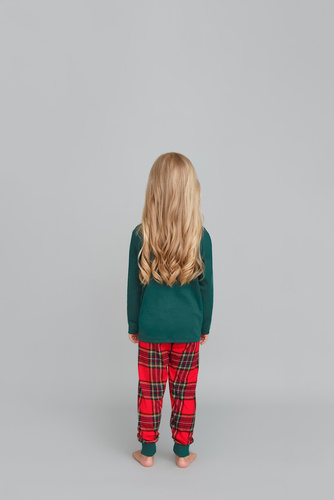 Santa Italian Fashion Piżama dla dziewczynki- zielona