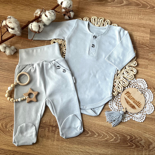 BP009 Mamatti Body polo z długim rękawem - szary