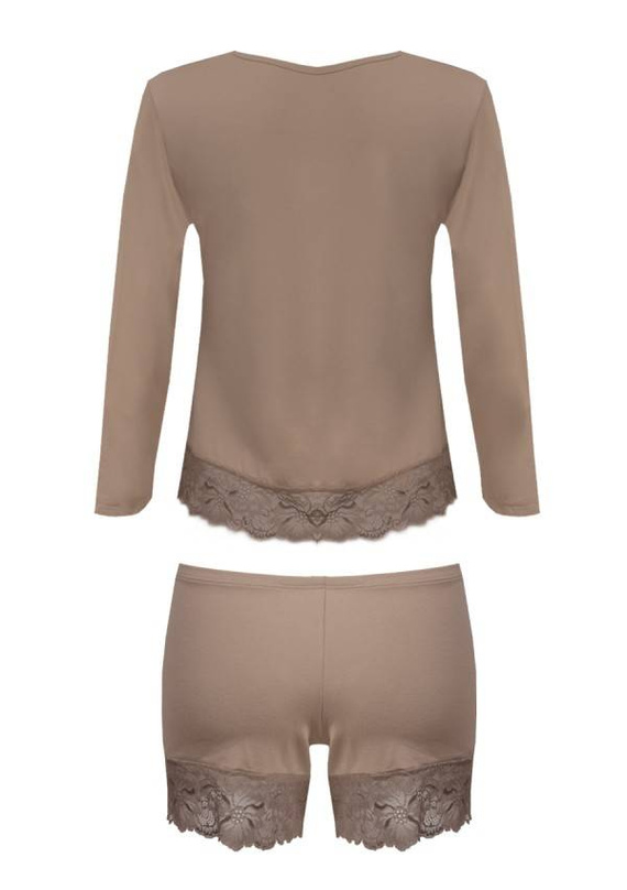 Kornelia Komplet Piżama Damska DKaren - Cappucino