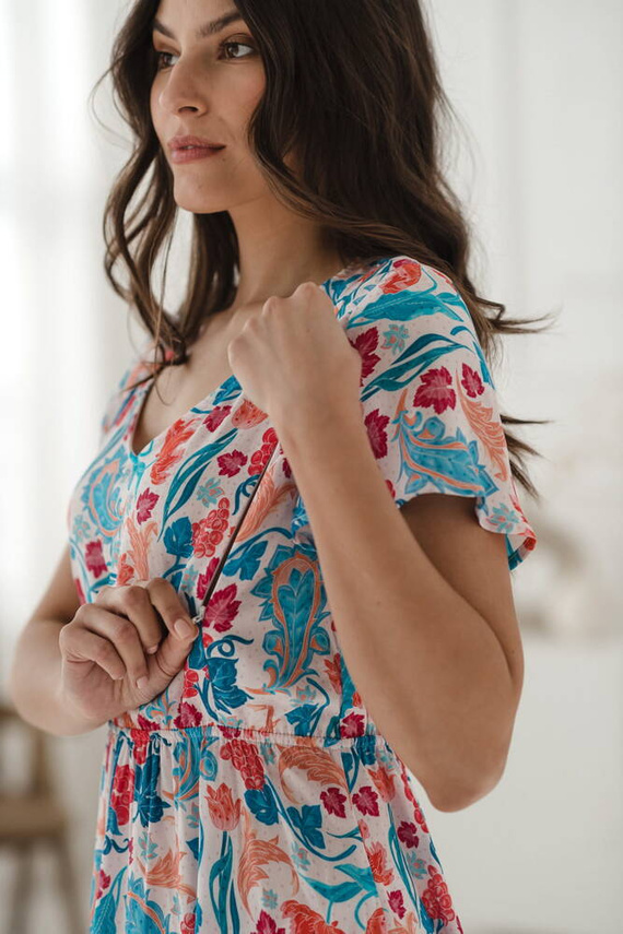 Lovely Dress Midi Milk&Love sukienka ciążowa i do karmienia paisley na jasnym