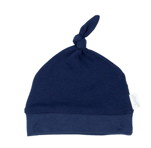052 Czapeczka niemowlęca z węzełkiem "Basic" Nicol - granatowy