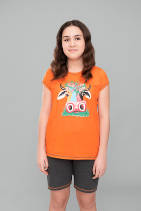 Blonde Italian Fashion Piżama dziewczęca - pomarańcz/ciemny melanż