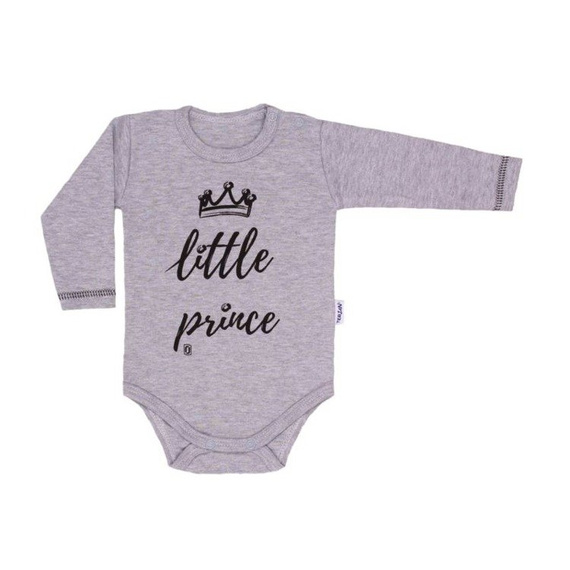 Body z długim rękawem "LITTLE PRINCE" Terjan białe