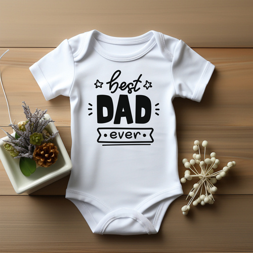 "Best dad ever" Moocha Body krótki rękaw biały
