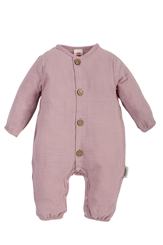 "Just Muslin" Makoma Pajac muślinowy pudrowy róż