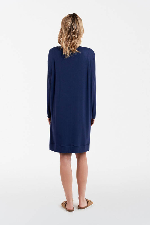 Akord tunika damska długi rękaw Italian Fashion - granatowy