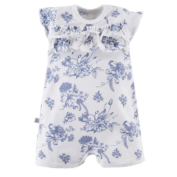 Botanic Eevi Rampers z falbanką - biały druk