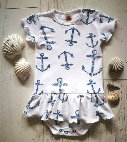 "BLUE SEA" Makoma Sukienkobody długi rękaw biały